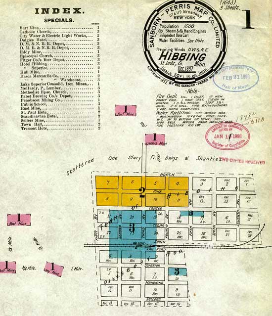 Map of a Section of Old Hibbing